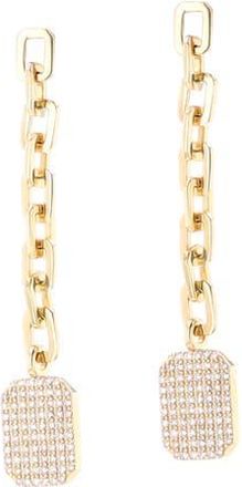 Sheryl Lowe 14k Link Drop with Pave Sheild Earrings in Yellow Gold at Nordstrom