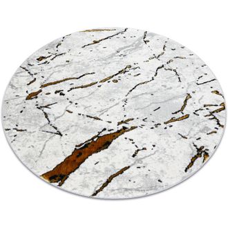 RugsX Alfombra Allure 1963 Circulo M&aacute;rmol - Estructural, Elegante, Glamurosa Blanco / Oro White Circulo 150 Cm