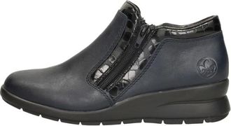 Rieker Enkellaarsjes Plat - Dames - Enkellaarsjes - Blauw - 39 EU - Schoenen