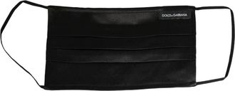 Dolce & Gabbana Satin Silk Pliss&eacute; Elastische Oorlus Mondkapje - unisex - Zijden sjaals - Zwart - ONE Size - Accessoires