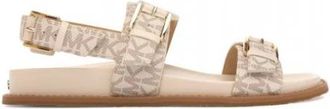Michael Kors Nia Signature Logo Sandal - Dames - Sandalen - Beige - 41 EU - Schoenen
