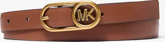Michael Kors Logo Buckle Leather Belt