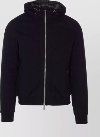 Moorer hooded padded jacket zip pockets