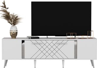Hanah Home Mueble Para La Tele De Madera <> - 150 X 35 X 48 Cm - Plata