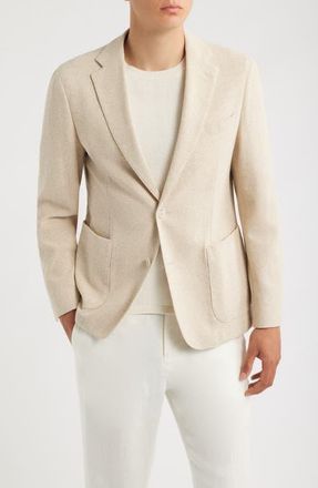 BOSS Hanry Slim Fit Knit Cotton Blend Sport Coat in Open Beige at Nordstrom, Size 36 Regular
