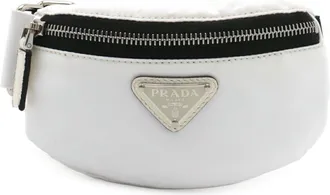 Prada White Nylon Leather Pouch (Pre-Owned)