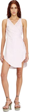 Diesel Poplin mini dress with pinstripes - Dresses - Woman - Pink