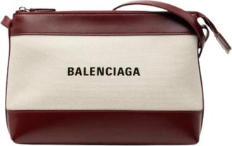 Balenciaga Pre-owned Cross Body Bags, female, Brown, Size: ONE SIZE Pre-owned Canvas Crossbody Bag