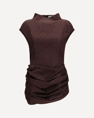 Magda Butrym Draped Mini Dress with high collar Female 38