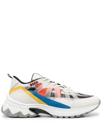 Msgm panelled low-top sneakers - Grey