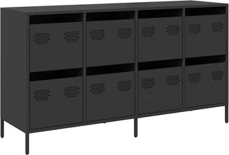 vidaXL Aparador de acero laminado en frío negro 135x39x73,5 cm Vidaxl