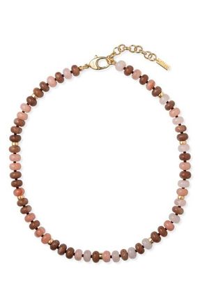 &Eacute;liou Diero Semiprecious Stone Beaded Necklace in Pink/Brown at Nordstrom, Size 16