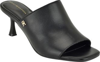 Tommy Hilfiger Sassey Faux Leather Slide Sandal in Black at Nordstrom, Size 7.5