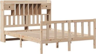 vidaXL Bookcase Bed without Mattress 140x190 cm Solid Wood Pine Vidaxl