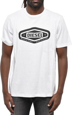Diesel Mens Diesel Modern Basic Logo White T-Shirt - Size: 44