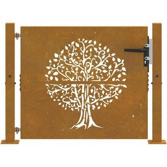 vidaXL Puerta De Jard&iacute;n Acero Corten Dise&ntilde;o &Aacute;rbol 105x105 Cm Vidaxl