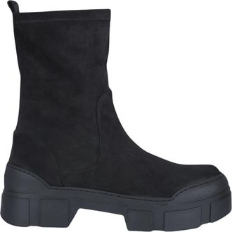 Vic Mati&eacute; Tronchetto in pelle scamosciata - Dames - Enkellaarsjes - Zwart - 37 1/2 EU - Su&egrave;de - Schoenen