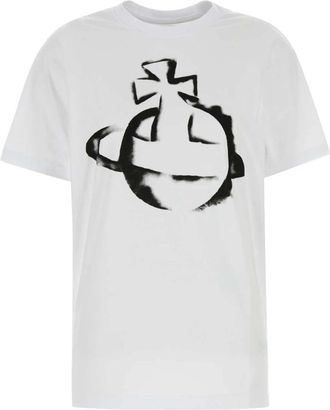 Vivienne Westwood Oversized Wit Katoenen T-shirt - Dames - T-shirts - Wit - XS - Katoen - Tops