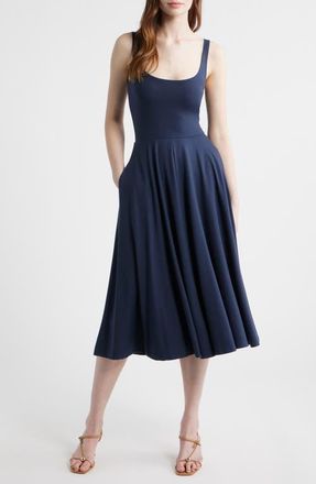 Reformation Rou Jersey Midi Dress in Midnight at Nordstrom, Size X-Small