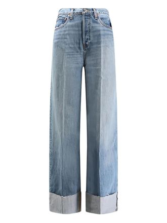 Re/Done Jeans met omgeslagen pijpen - Blauw