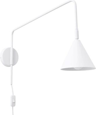 Wonderlamp Aplique de pared de acero blanco lineal e14