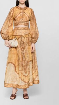 Zimmermann wanderlust paisley cropped silk cotton top