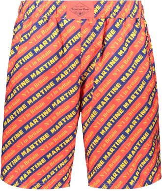 Martine Rose Logo Print Zwemshorts Mesh Voering - Heren - Strandmode - Veelkleurig - XL - Polyester - Badmode