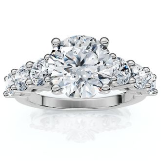 Pompeii3 Certified 3 Ct Diamond Engagement Ring 14k White Gold Lab Grown Size Selectable