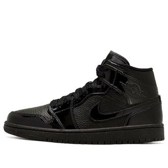 Nike Jordan (WMNS) Air Jordan 1 Mid Patent Triple Black BQ6472-003