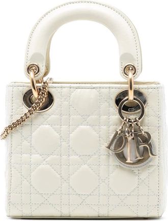 Dior Pre-owned Dior Mini Crinkled Calfskin Cannage Lady Dior Ladies 17-BO-0199