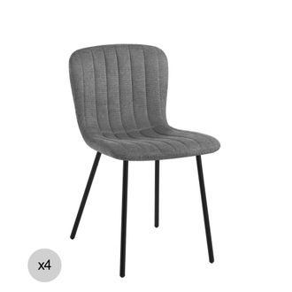 Oresteluchetta Conjunto de 4 sillas en tela gris cm. H.77 l.43 p.53