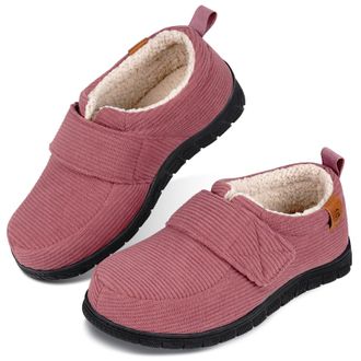 Garonne Womens Memory Foam Slippers for Indoor/Outdoor Womens Slippers with Non-Slip Rubber Sole, Dark pink, 6.5 UK