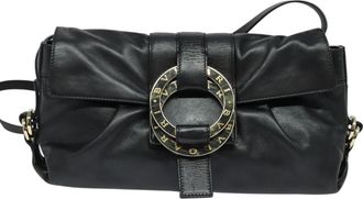 Bulgari Chandra Black Leather Shoulder Bag (Pre-Owned)