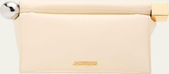 Jacquemus Ronde Carr&eacute; Leather Clutch