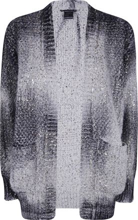 Avant Toi Sweater V Neck Laminated Scratched Effect Moss Stitch