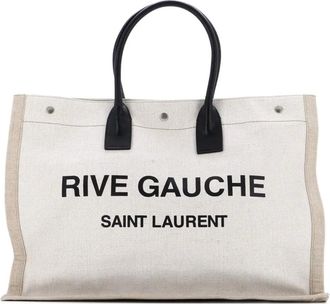 Saint Laurent Rive Gauche Shopper Canvas Large tote bag - Beige