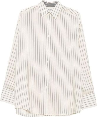 Carven Camicia a righe in seta - Grigio