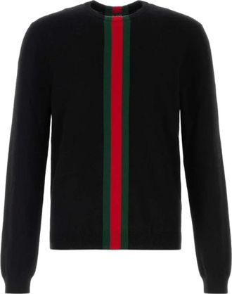 Gucci Truien & Vesten, Heren, Zwart, L, Kasjmier, Crewneck Kasjmier Trui