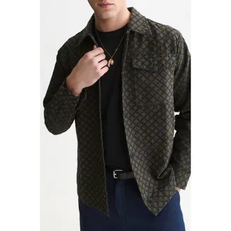 Scotch & Soda Broderie Anglaise Coach Jacket in Forest Night at Nordstrom, Size Xx-Large