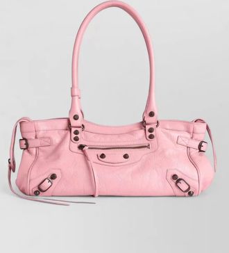 Balenciaga shoulder bag double handles exterior zip pocket
