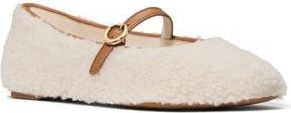 Kate Spade New York halo faux shearling mary jane flat in Natural at Nordstrom Rack, Size 5.5