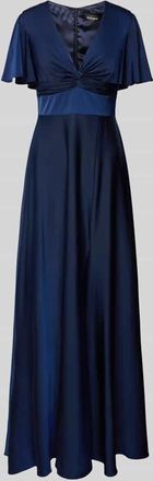 Unique Abendkleid mit Knotendetail in Marine, Gr&ouml;&szlig;e 34