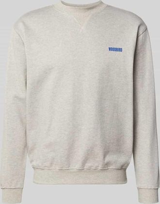 Woodbird Sweatshirt mit Label-Print Modell Cane in Hellgrau Melange, Größe XL