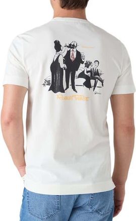 Robert Talbott Stretch Jersey Graphic Dean Tee in White/martini at Nordstrom, Size Xx-Large
