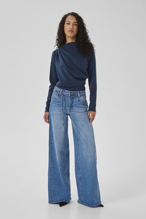 MY ESSENTIAL WARDROBE Blouse met lange mouwen HelleMW Casual fit dark blue
