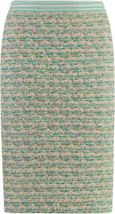 St. John Boucle Knit Skirt - Dames - Midirokken - Veelkleurig - XS - Katoen - Rokken