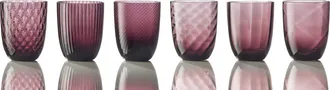 NasonMoretti Idra Set de 6 Vasos de Agua, Texturas Variadas