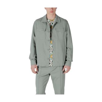 Antony Morato Light Jackets, male, Gray, 2XL, Green Polyester Shirt