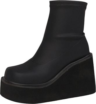 Generic Ankle Boots For Men Uk Thick Sole Platform Ankle Boot Modern Minimalist Shoes Basic-Fit Pointed Toe Ladies Short Boot Soft Leather Round Toe Ankle Boo