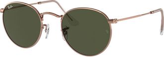 Ray-Ban RB3447 Round Metal Asian Fit 920231 Mens Sunglasses Gold Size 50
